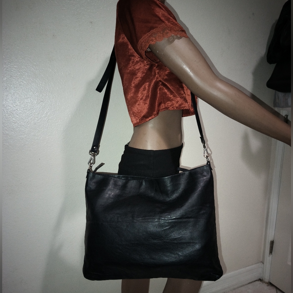 Antonio Cristiano Black Leather Crossbody Bag Made In Italy